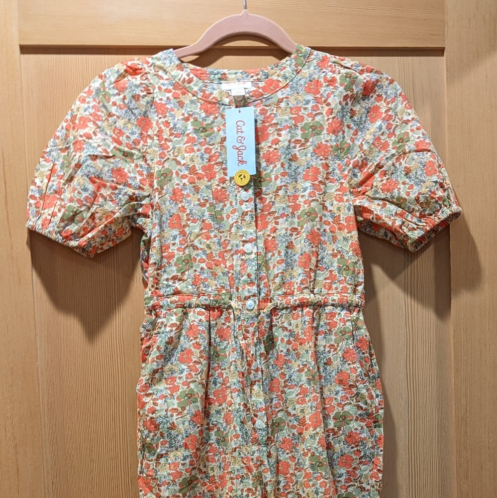 NWT Girl's Floral Jumpsuit Size Large (10/12)